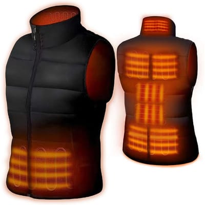 Gilet chauffant Gilet chauffant électrique Gilet chauffant d'hiver Gilet chauffant léger pour hommes et femmes M black