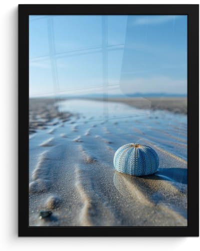 Poster in lijst - Fotolijst 30x40 cm - Posters - Strand - Schild - Water - Blauw - Posterlijst zwart - Decoratie - Wanddecoratie woonkamer - Muurdecoratie slaapkamer