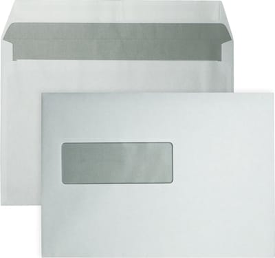 C5 Enveloppen A5 formaat wit - Met venster links - 229 x 162 mm - 25 stuks - Zelfklevend met plakstrip - 80 Gram - DULA