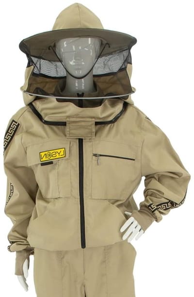Imkerjas met capuchon - Bijenkleding Beschermjas - Bijenhouden - Afneembare hoed - XXL - Beige