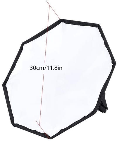 Allecto - Flash Diffuser - Softbox Diffuser - Draagbaar en Verwijderbaar - 30 cm - Universele Zaklamp - Geschikt voor Externe Flitser - Zwart en Wit