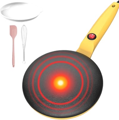Pannenkoekenpan - Crêpemaker Elektrisch - Snel Pannenkoeken Maken - Automatische Temperatuurregeling - 78 inch - Geel