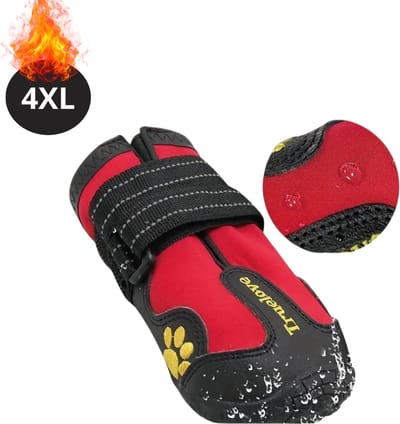 Bovista Hondenschoenen Pootbeschermer - Hondenschoenen - 4 Stuks - Hondenschoentjes - Pootbescherming Hond - Waterbestendig - Antislip - Rood - 4XL