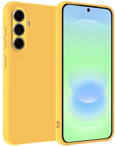 Hoesje Geschikt voor Samsung Galaxy A37 - Sterk & Shockproof - Hoes Cover - Siliconen Case - Geel