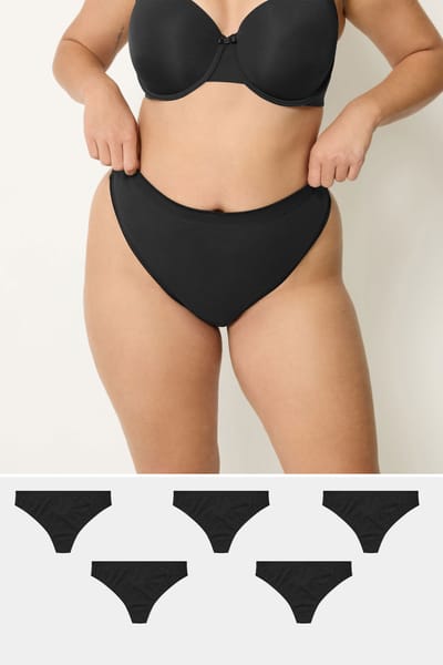 Yours Yourset Set Van 5 Zwarte Stringssize 42-44
