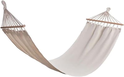 Hangmat met standaard - Hangstoel - Ontspannen in de tuin - Inclusief draagtas - 190 x 80 cm - Beige