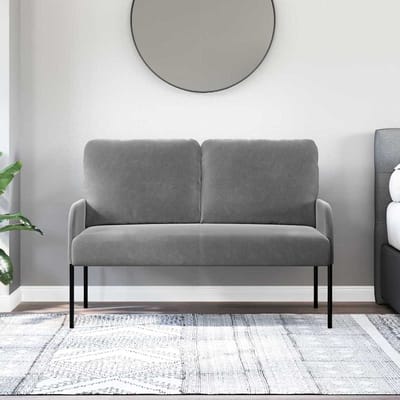 vidaXL - Banken - met - kussen - 110cm - Donkergrijs - Multiplex