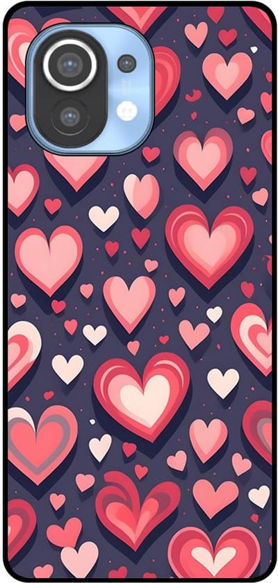 Smartphonica Telefoonhoesje Geschikt voor Xiaomi Mi 11 met Hartjes Opdruk - TPU Backcover Case With Heart Design geschikt voor Xiaomi Mi 11