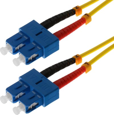 Helos 1m OS2 SC/SC Glasvezel kabel Geel