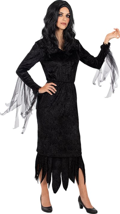 FUNIDELIA Morticia Addams Jurk- The Addams Family Kostuum - Maat: S