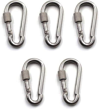 Vergrendelbare Karabijnhaak voor Klimmen, Sleutelhanger van Roestvrij Staal, Stevige Snap Hook Clip voor Buitenactiviteiten