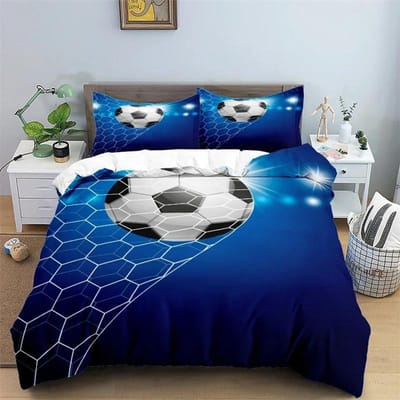 Voetbal Beddengoed Set 3D Voetbal Kind Dekbedovertrek Eenpersoons Tweepersoons Sport Jongen Hometextiel Dekbedovertrek Scandinavische Dekbedovertrekken voor Bed King Full 70x133cm 2pcs