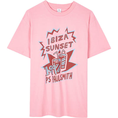 Paul Smith Womens Ibiza Sunset T-shirt Bubblegum/rasp Maat: S | Tops Outlet | Dames | Roze