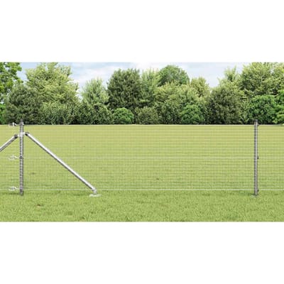vidaXL - gelast - draadhek - met - grondpennen - 10 - x - 0,4 - m - Gegalvaniseerd - staal