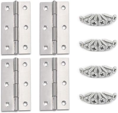 Roestvrijstalen Scharnieren - Meubel Deurscharnieren voor Kasten en Laatjes - 3.5 Inch (80 * 60 * 1.2mm) - 4 Stuks