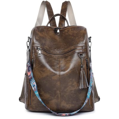 Rugzak voor Dames Grote Capaciteit Rugzak Retro Mode Multifunctioneel Contrasterende Kleur Reizen Pendelaar Rugzak