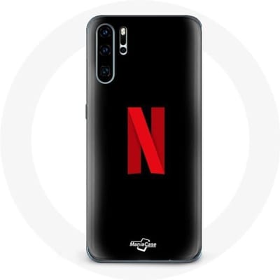 Coque - Huawei - P30 - Logo Netflix - Souple - Protection - Noir/Rouge noir