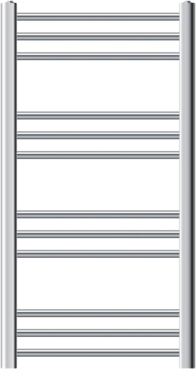 Elektrische badkamerradiator met verwarmingselement 300W 500x800 mm chroom rechte zijaansluiting & thermostaat LuxeBath