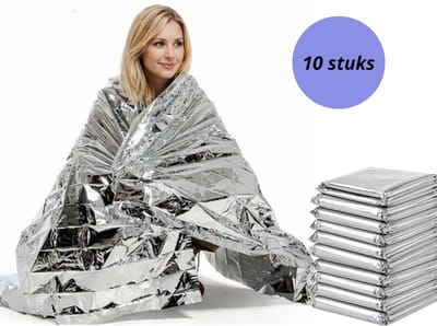 Kiraal - Reddingsdeken 10 Stuks - Luxe Nooddeken - Isoleerdeken - Noodpakket - Warmtedeken Nood - EHBO