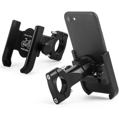 Robuuste Motorfiets Telefoon & GPS Houder Verstelbare Klem met Gratis Bevestiging, Compatibel voor Smartphones Tablets Navigatieapparaten gray