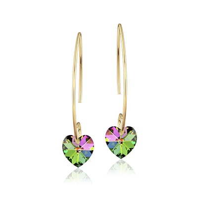 Montebello Oorbellen Liv HG36 - Swarovski Hart - 925 Zilver Verguld - Ø10mm - 35mm