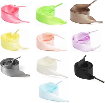NTH products- Satin Veters 10 Paar - Kleurenset - Plat - Mode - Voor Sneakers - Hoogwaardige Polyester - Gemakkelijk te Reinigen - Schoenenveters