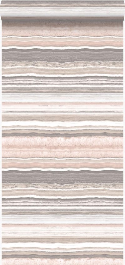 Origin Wallcoverings behang gelaagd marmer steen perzik roze en beige - 337236 - 53 cm x 10,05 m