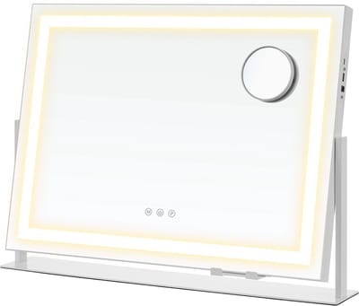 SONGMICS - Spiegel - Dimbare Verlichting - USB-poorten - Telefoonhouder