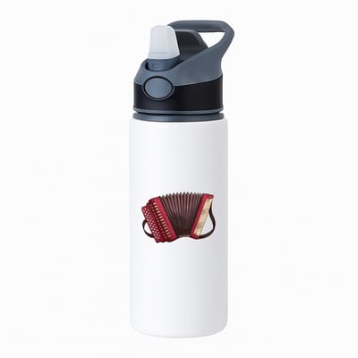 Hacebo® - Accordeon waterfles met rietje zwart - Muziek - Muziekanten - Instrument - snaarinstrument - muzikanten - water fles - 650ML