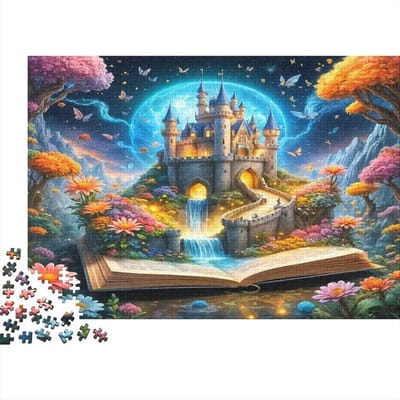 Kasteelpuzzel Volwassenen - Legpuzzel Boek - Ontspanning Thuis - Nauwkeurig Gesneden Stukjes - 38x26cm 1000 Stukjes - Stijl-6