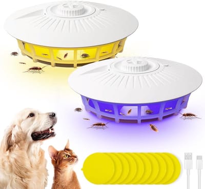 Fruitvliegjes Vanger - Flea Trap Set - Hoogwaardige Materialen - 10 Hechtdiscs - 4 Lichtstanden - Voor Binnen en Buiten