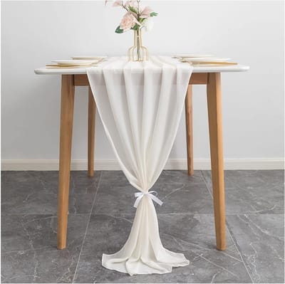 Tafelloper, beige, bruiloft, tafeldecoratie, eettafeldecoratie, tafelkleed voor bruiloft, essential, commode, eetkamer (70 x 300 cm)