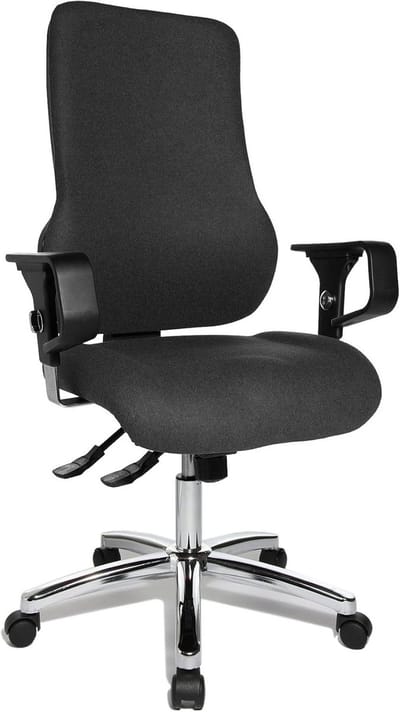 Ergonomische Fitness Draaistoel Bureaustoel Antraciet met In Hoogte Verstelbare Armleuningen