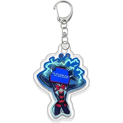 Anime voor Hazbin Hotel Angel Dust Alastor Husk Charlie Morningstar Vaggie Acryl Sleutelhanger Rugzak Hanger Sleutelhanger Decoratie blue