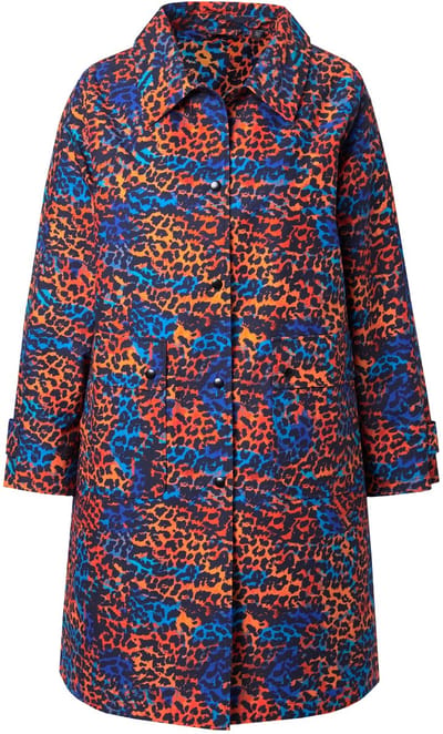 Angel of Style - Dames - Mantel gekleurd luipaardpatroon drukknopen - Oranje - Maat 42