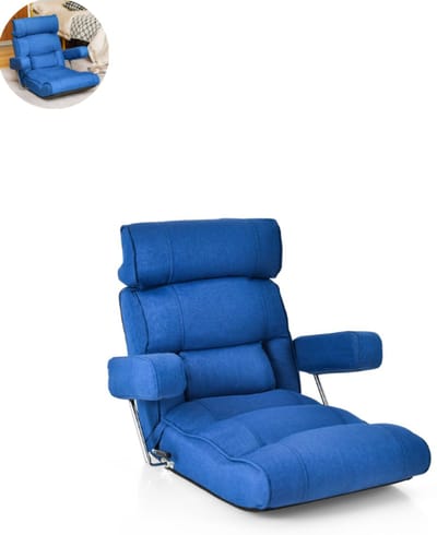 Slaapstoel - Uitklapbaar - Slaapbank - Logeerbed - Zetelbed - Slaapfauteuil - Vouwbed - 1 persoons - Zeer comfortabel - Blauw