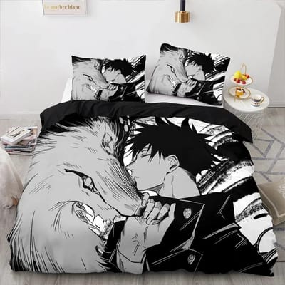 Anime Jujutsu Kaisen Satoru Gojo Beddengoedset Jongens Meisjes Twijfelaar Queen Size Dekbedovertrek Kussensloop Bed Kinderen Volwassenen Hometextiel AU Single 140x210cm