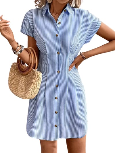 Livano Zomerjurk Dames - Zomerjurken - Volwassen - Jurk - Ibiza Stijl - Sundress - Hemelsblauw - Maat XS