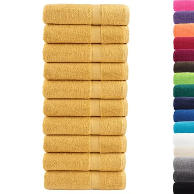 vidaXL - Badhanddoeken - SOLUND - 10 - st - 600 - g/m² - 70x140 - cm - goudkleurig