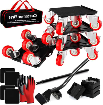 Meubel Dolly - Verhuisplatform Transportkar - Meubels Verplaatsen - Zwenkwielen - 43 x 43 cm - Rood