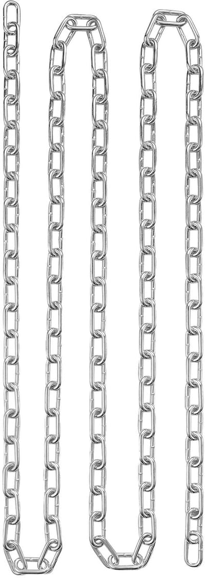 veilige spoelketting, 3/16" x 250', 1100 lbs veilige werklast, verzinkte, geteste spoelketting met twee snelschakels, schakelketting van verzinkt koolstofstaal voor het slepen