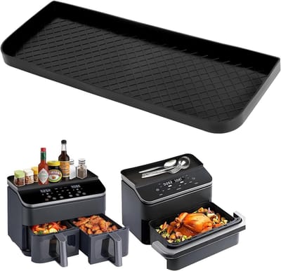 Opslagrek voor Airfryer 8.5L en 10L - Zwart Accessoire voor Efficiënt Koken, Geschikt voor Organisatie en Ruimtebesparing