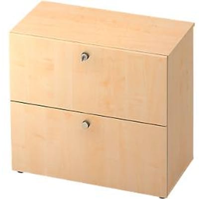 TOPAS LINE archiefkast, 2 dossierhoogtes, met volledig uittrekbare loper, ahorn decor/mapeldoorn decor