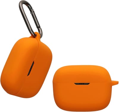 kwmobile Hoes geschikt voor JBL Tune 230 NC TWS / T230NC / T235NC - Siliconen cover voor oordopjes in oranje