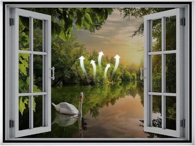 Raamhor - Muggenhor - Insecten Buiten Houden - Zonder Boren - 100x105cm - Zwart