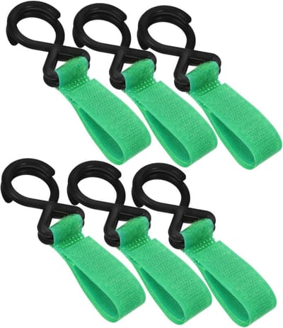 Kinderwagen Haken - Buggy Clips - Tassen Ophangen - Universeel Ontwerp - 6 Stuks - Licht Groen