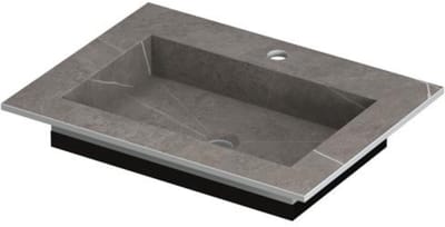 INK Post Wastafel Keramische Slab Envelop Bak met 1 Kraangat - 600x450x10 mm - Armani Grey Mat