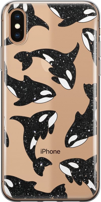 Hoesje geschikt voor iPhone Xs Max - Orka - Soft Case - TPU - Print - Transparant - Mooie Telefoonhoesjes
