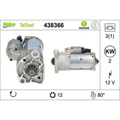 Starter VALEO ORIGINS STOP&START; - NEW O.E. TECHNOLOGIE VALEO 438366