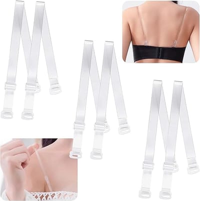 Transparante behabandjes - 3 paar - vervangende bh-bandjes voor dames - elastische bh-schouderbandjes - antislip behabandjes - verstelbare elastische schoudervullingen - Transparante BH-bandjes Voor Een Strapless Look - Voorkomt Wegzakken Bh